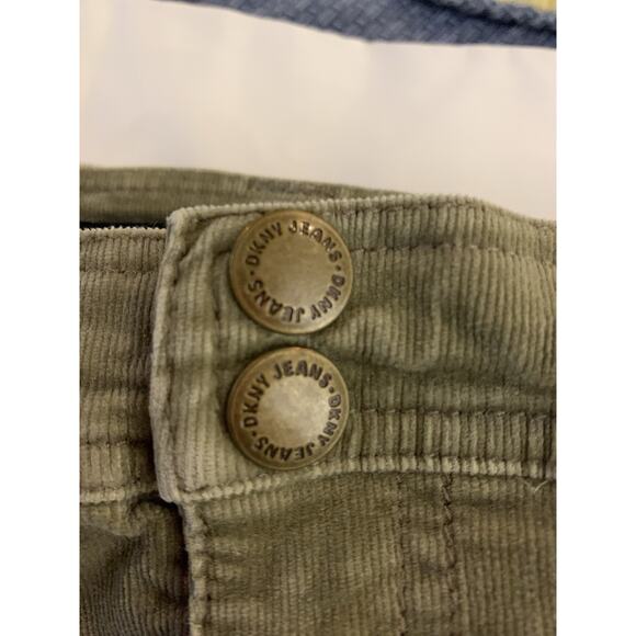 Y2K DKNY Sz 16 Corduroy Flare Low Rise Pants Wide Leg Jeans Vtg - Picture 6 of 10